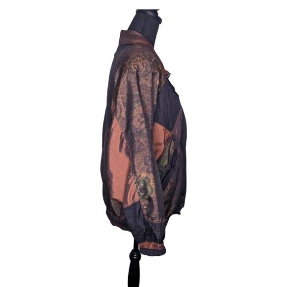 Lavon Vintage Brown Paisley Windbreaker Jacket – Retro Full Zip - Picture 3 of 9